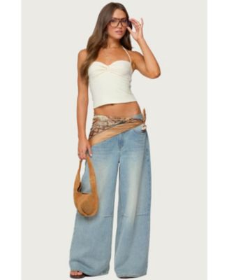 Women's Zoee Twisted Textured Halter Top