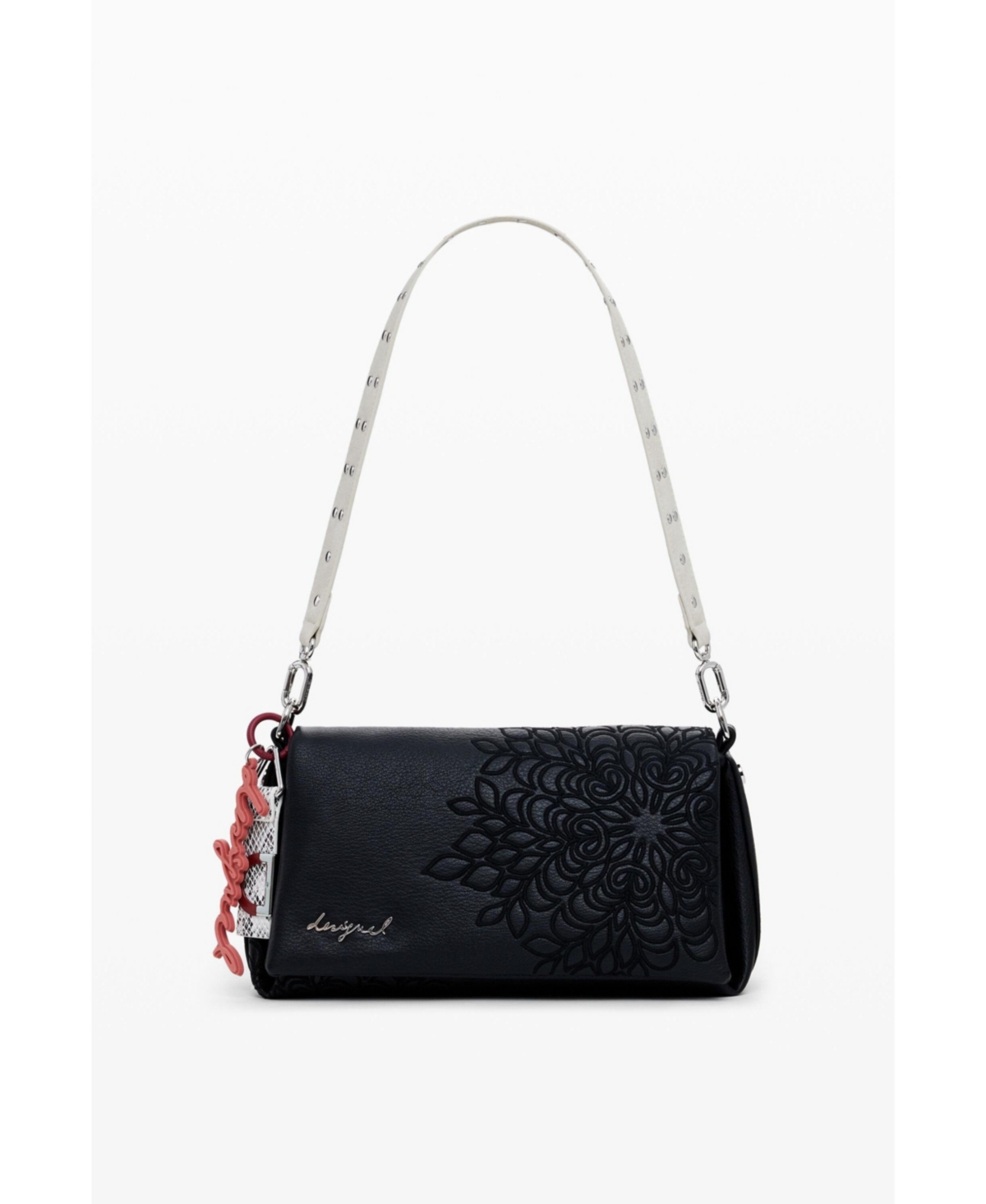 Desigual Women's Medium faux leather embroidered crossbody bag