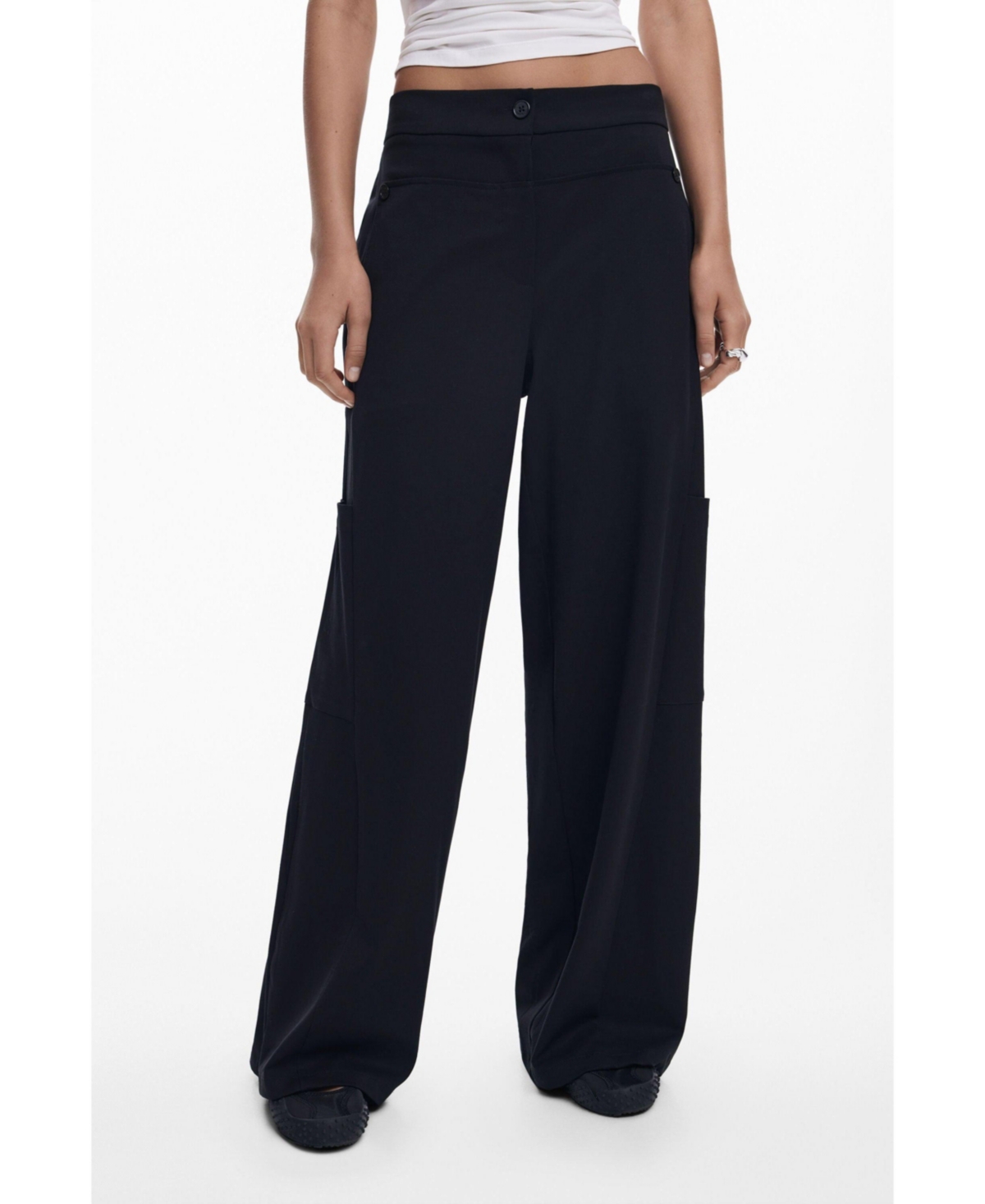 Women's Straight plain tailor trousers - Black