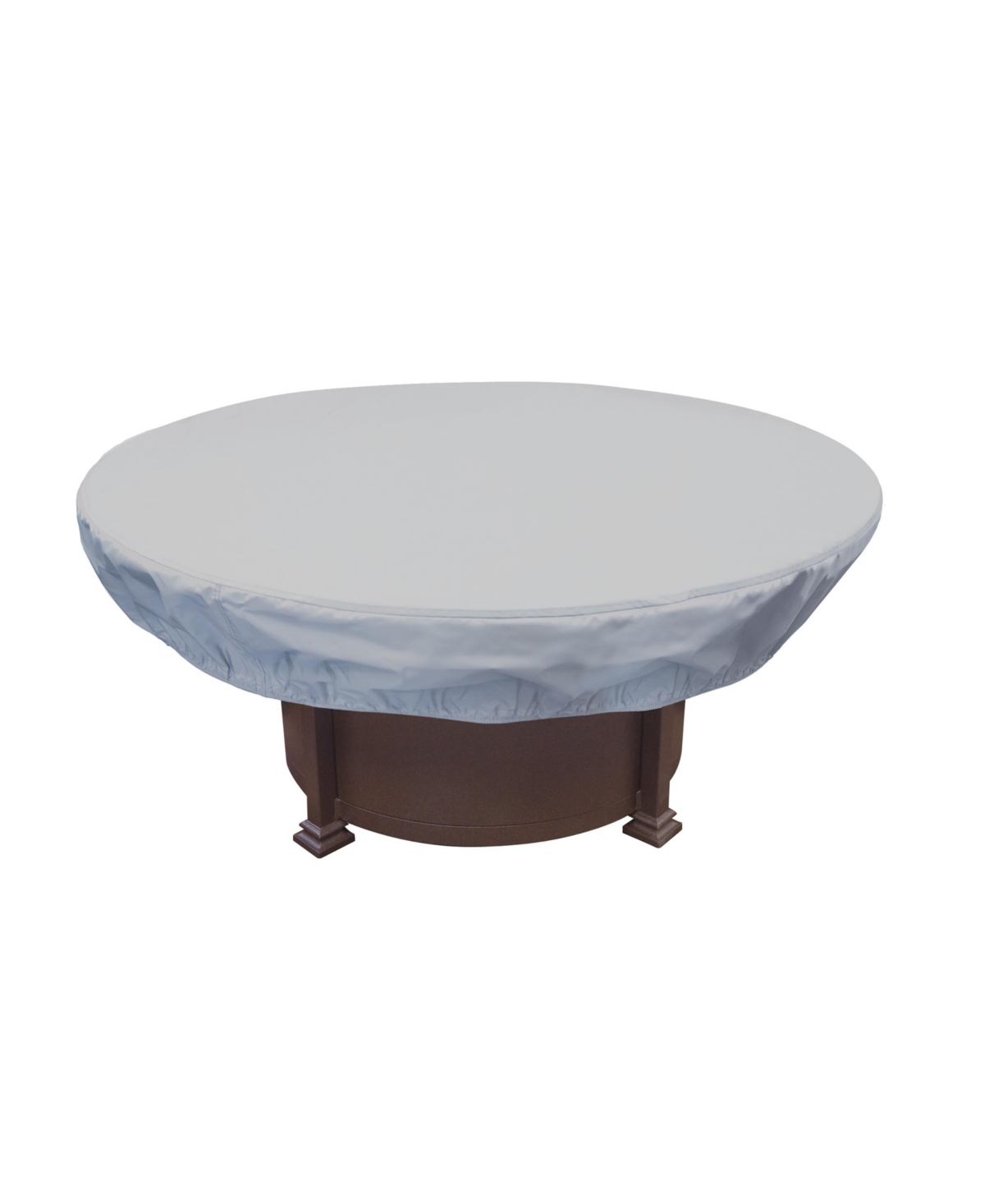 Fits 48&#x22; to 55&#x22; Dia x 12&#x22;H 48&#x22; Round Fire Pit / Ottoman Protective Cover - Grey