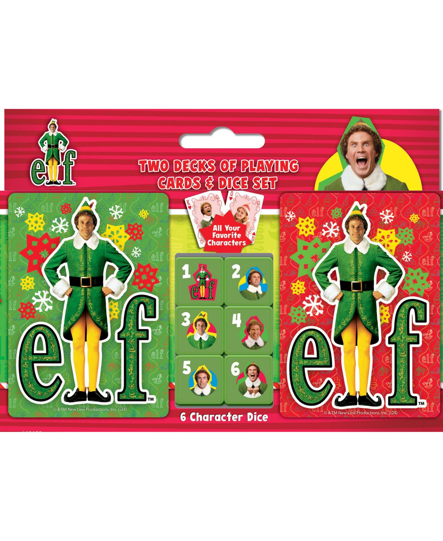 Детские игрушки MasterPieces Puzzles Elf 2-Pack Playing Cards & Dice Set, Ages 6+ — фото 1