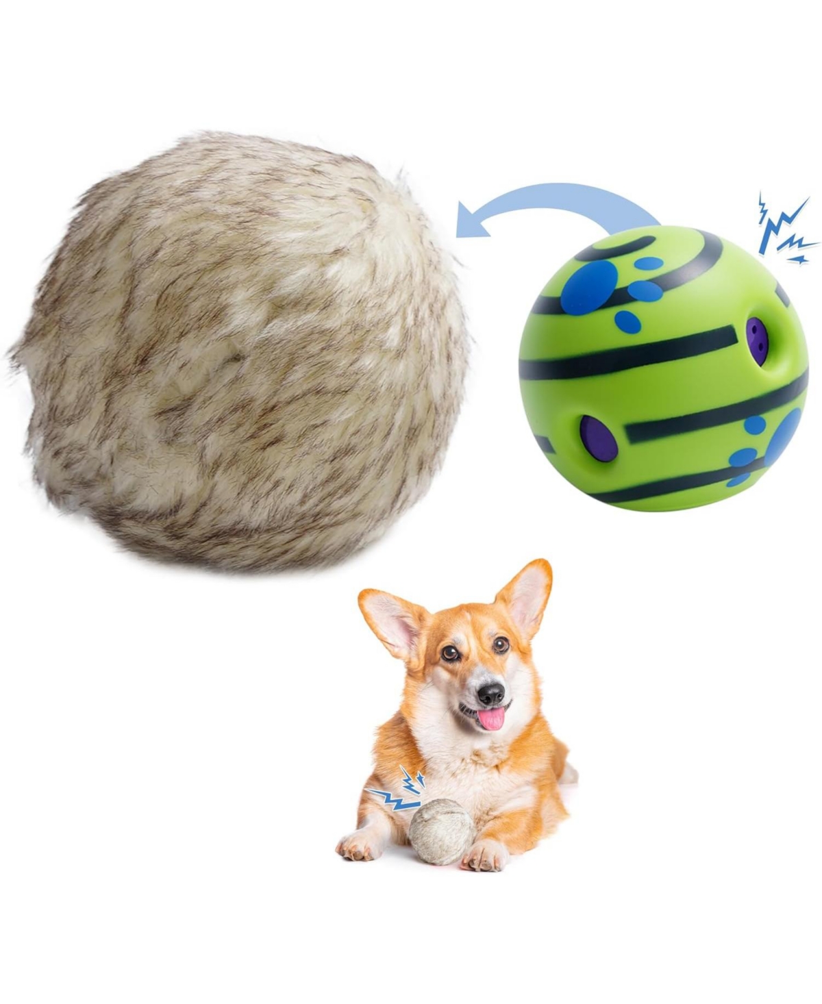 Wobble Giggle Ball for Dogs,Christmas gift,Interactive Dog Toys for Boredom, Squeaky Ball Dog Toys
