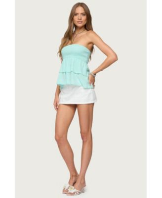 Women's Harleigh Ruffled Linen Look Tube Top