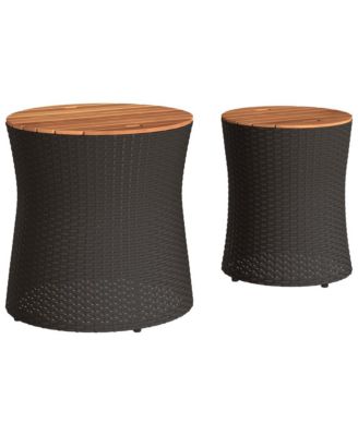 Garden Side Table Black and brown