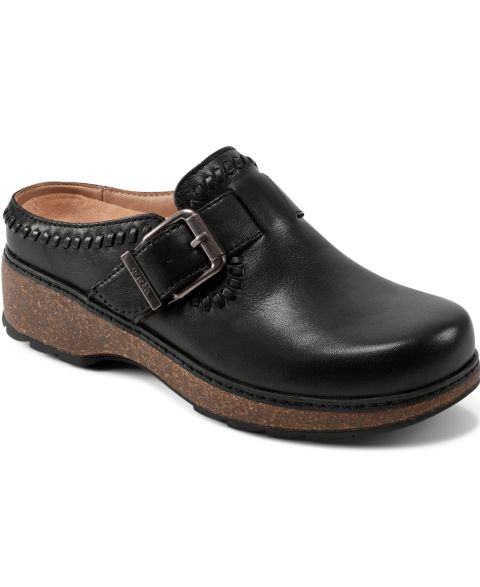 Женские сабо Earth Kay Whipstitch Slip-On, цвет: Чёрный кожаный