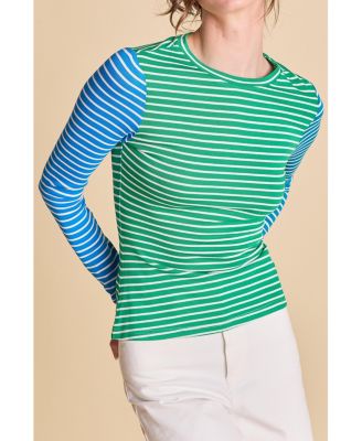Women's COLOR BLOCK STRIPED T SHIRT