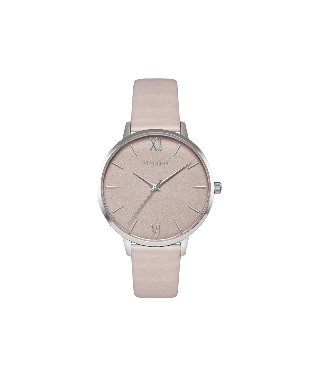 Women's Eros Limited Release Watch with Italian Leather Strap and Mineral Crystal - Silver + taupe