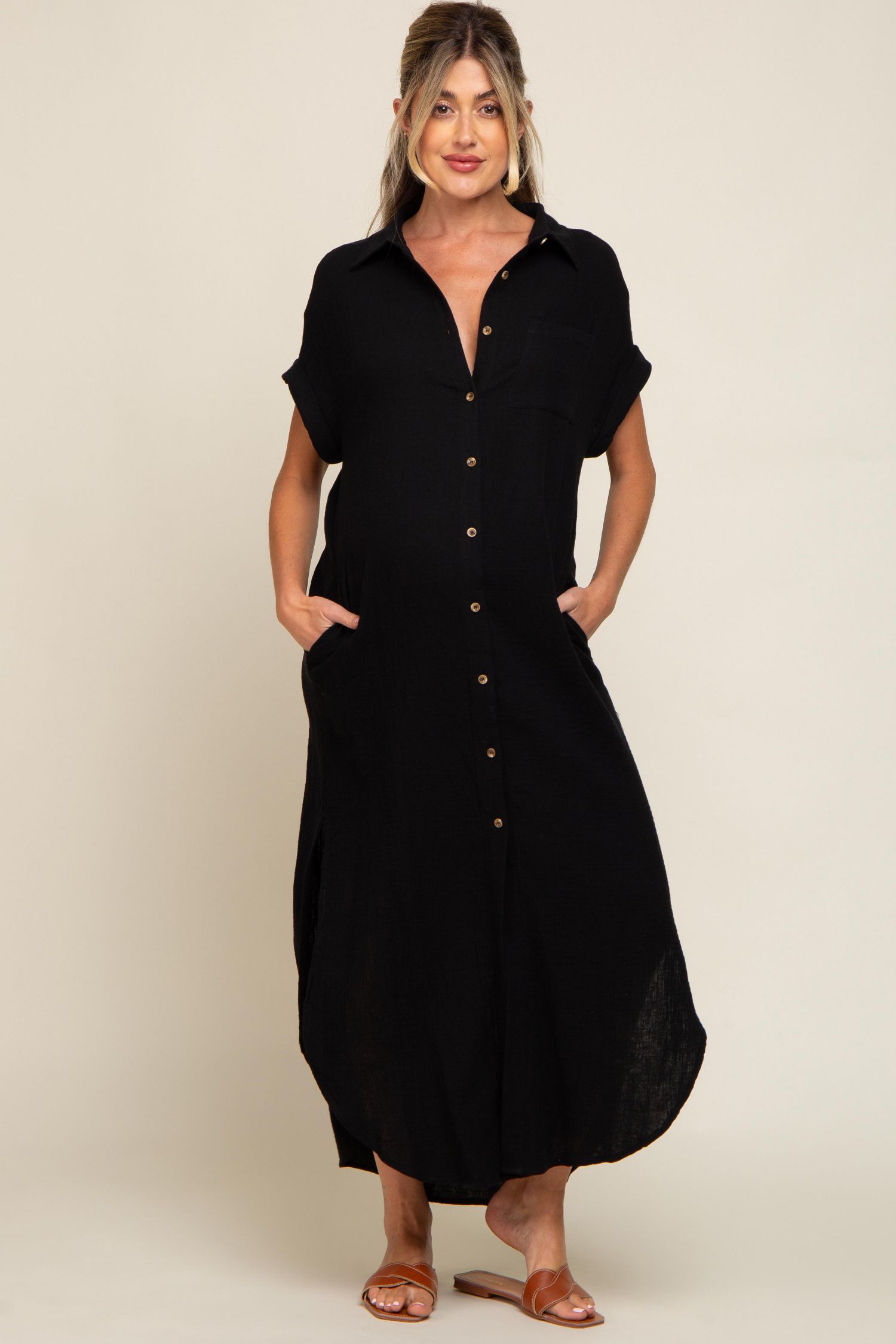 Women's Button Down Midi Dress