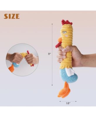 2 in 1 Chicken Lives Twice Dog Toy, Cute Stuffed Toys with Large Durable Rubber Squeaky Core