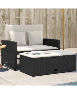 Patio Sofa Black, Cream White