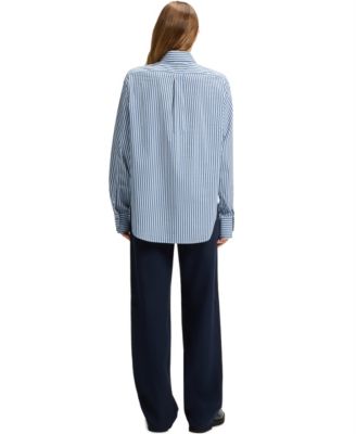 Women's Cotton-Blend Striped Blouse