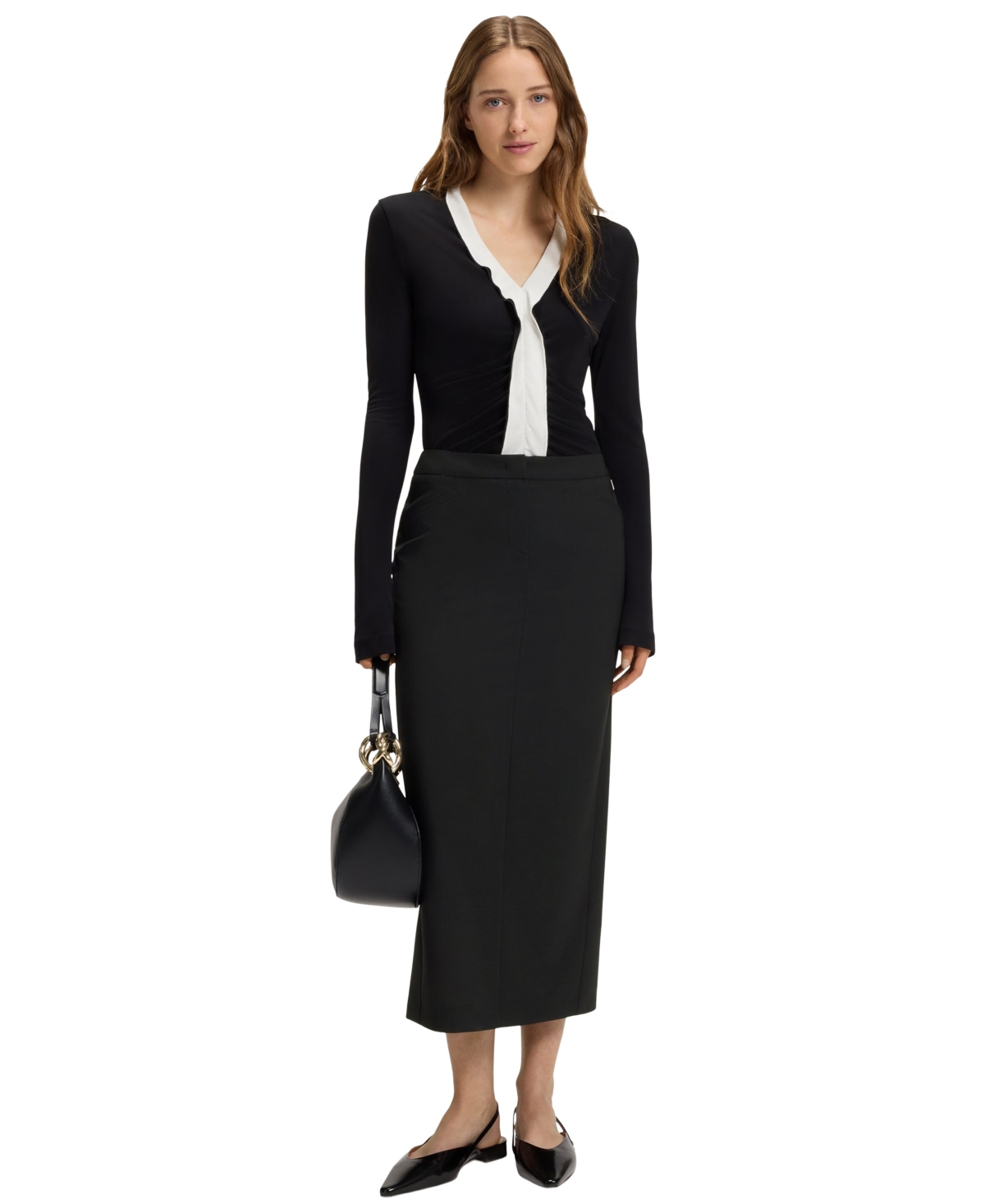 Hugo Boss Boss By  Women's Virgin Wool Pencil Skirt In Blue