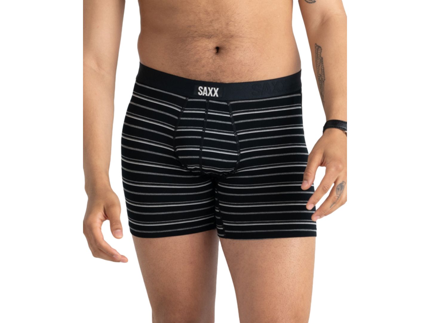 Трусы-боксеры Slim-Fit для мужчин — SAXX, цвет: Чёрный полосатый — фото 3