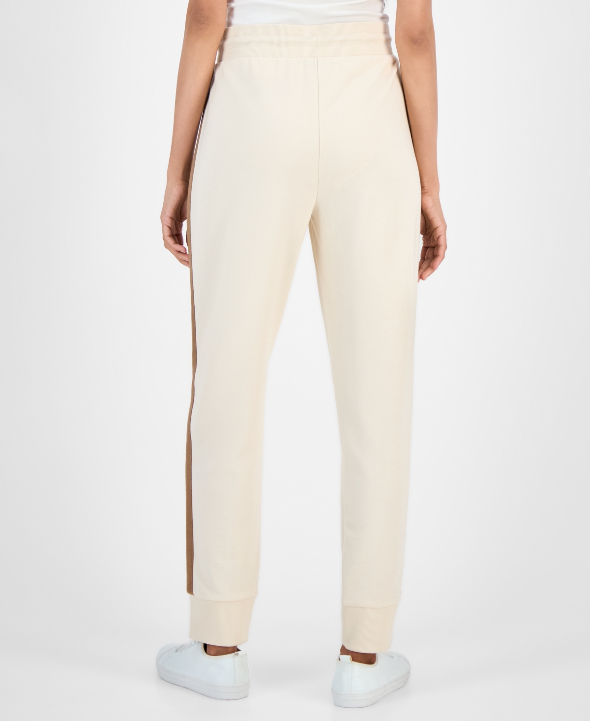 Nautica Jeans Women's Side-striped Jogger Pants In White