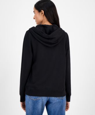 Women's Solid Zip-Front Hoodie, Online Only
