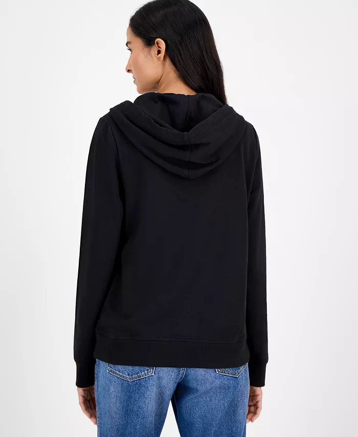 Women's Solid Zip-Front Hoodie, Online Only - thumbnail 2