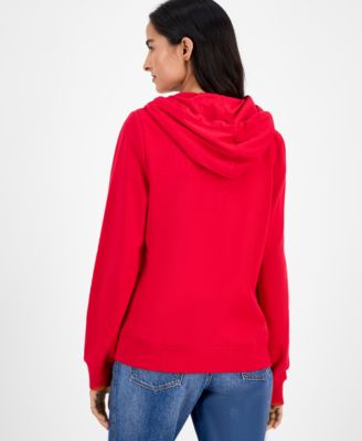 Women's Solid Zip-Front Hoodie, Online Only