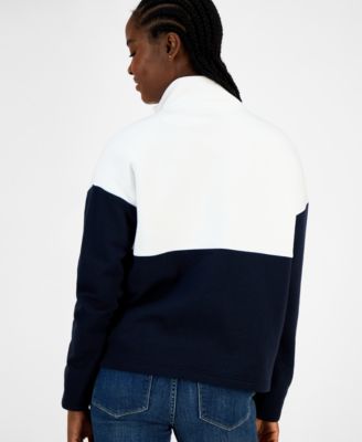 Women's Colorblock Quarter Zip Sweatshirt 