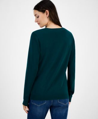 Women's Cotton Graphic Crewneck Sweater