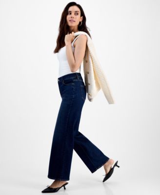 Petite High-Rise Wide-Leg Jeans, Macy's Exclusive