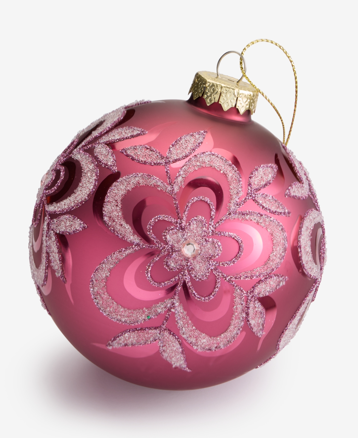 Holiday Lane Berry Tones Red And Gold Ball Ornament, Macy's Exclusive In Burgundy