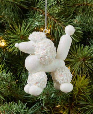Pastel Shine White Poodle Ornament, Macy's Exclusive