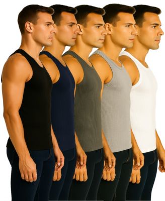 Men's 5-Pack Heavyweight Ribbed Tank Top