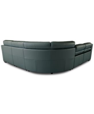 Julius II 5-Pc. Leather Chaise Sectional with 2 Power Recliners, Macy's Exclusive