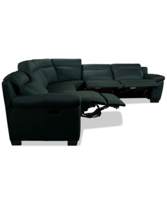 Julius II 6-Pc. Leather L Sectional with 3 Power Recliners, Macy's Exclusive