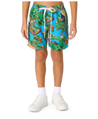 Big Boys 2-Piece Minecraft Summer Short Sleeve Shirt and Shorts Set