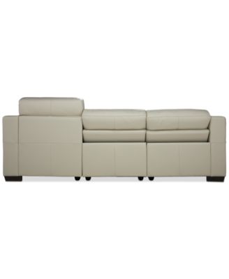 Julius II 3-Pc. Leather Chaise Sectional with 2 Power Recliners, Macy's Exclusive