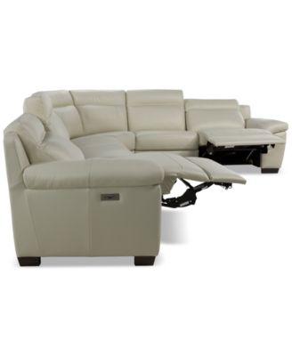 Julius II 6-Pc. Leather L Sectional with 2 Power Recliners, Macy's Exclusive