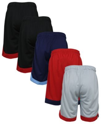 Men's 5-Pack Lightweight Breathable Moisture Wicking Mesh Shorts