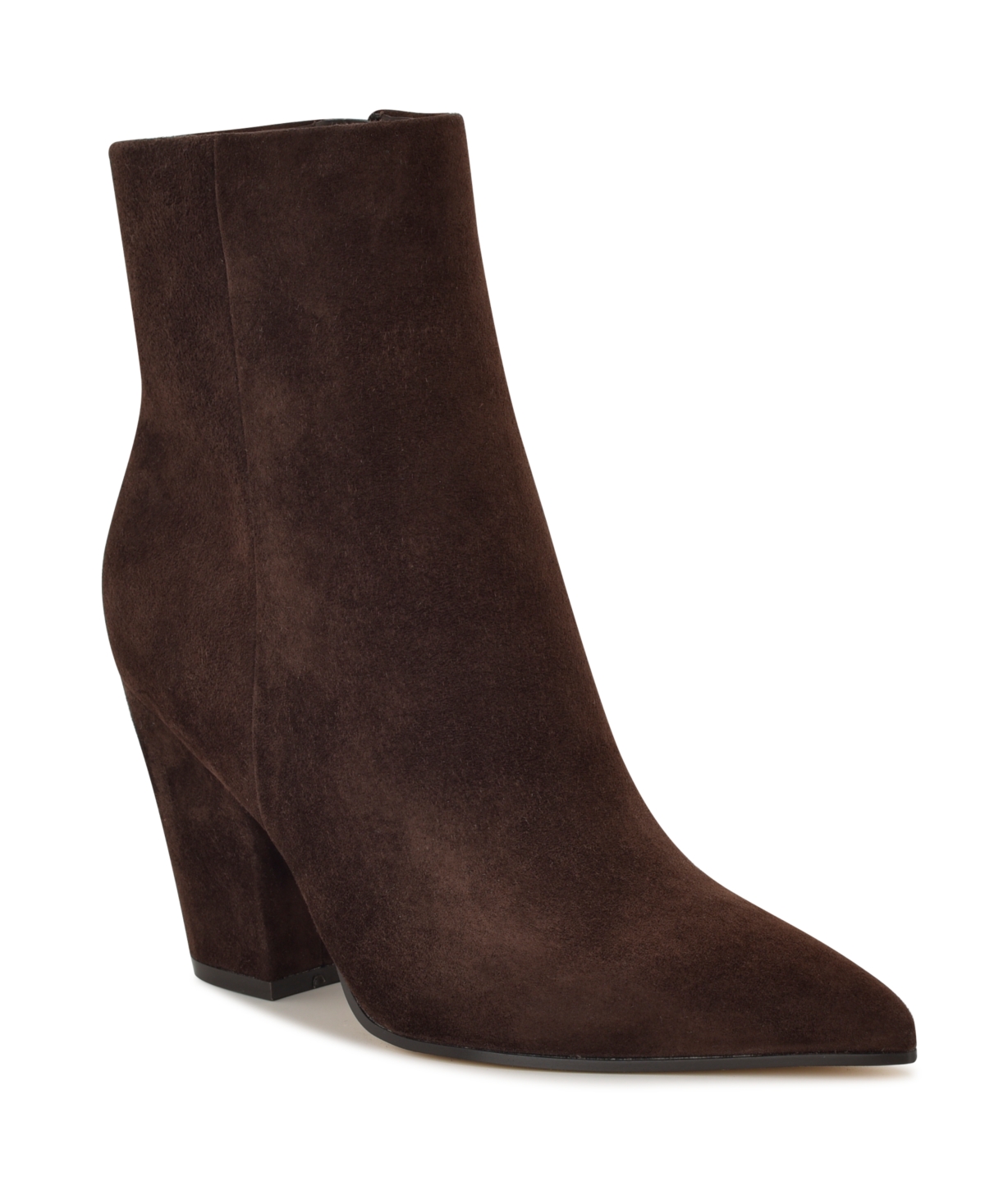 Nine West Women's Ariza Block Heel Dress Ankle Booties In Brown