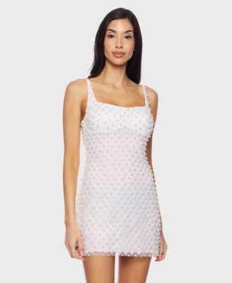 Alex & Sophia - Juniors' Embellished Mesh Bodycon Dress