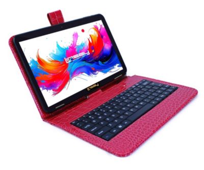 10.1" Octa Core 256GB Storage Android 15 Tablet with Red Crocodile Keyboard