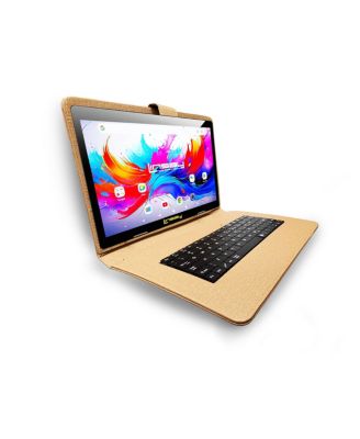 10.1" Octa Core 256GB Storage Android 15 with Designer Cloth Keyboard Case and Stylish Backpack and Pen Stylus