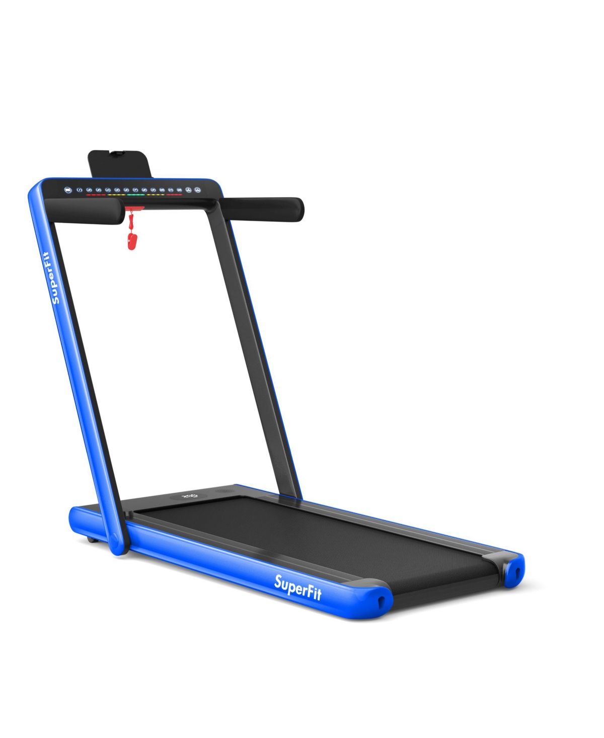 2.25 Hp 2-in-1 Folding Walking Pad Treadmill with Dual Display and App Control - Black