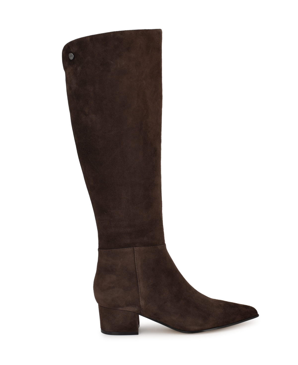 Nine West Women's Morgin Tall Pointy Toe Block Heel Boots In Brown