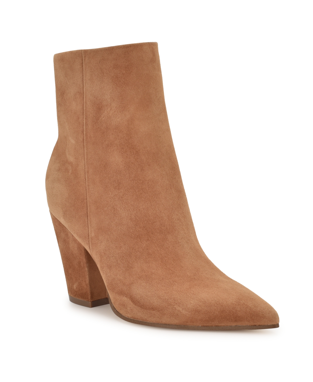 Women's Ariza Block Heel Dress Ankle Booties - Dark Brown Suede