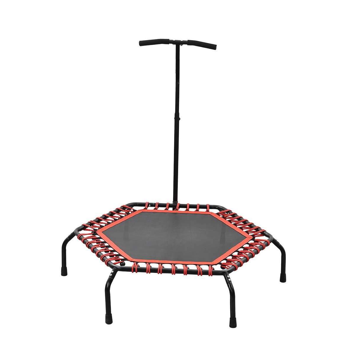 48in Foldable Trampoline Hexagonal Red with Adjustable Foam Handle - Red