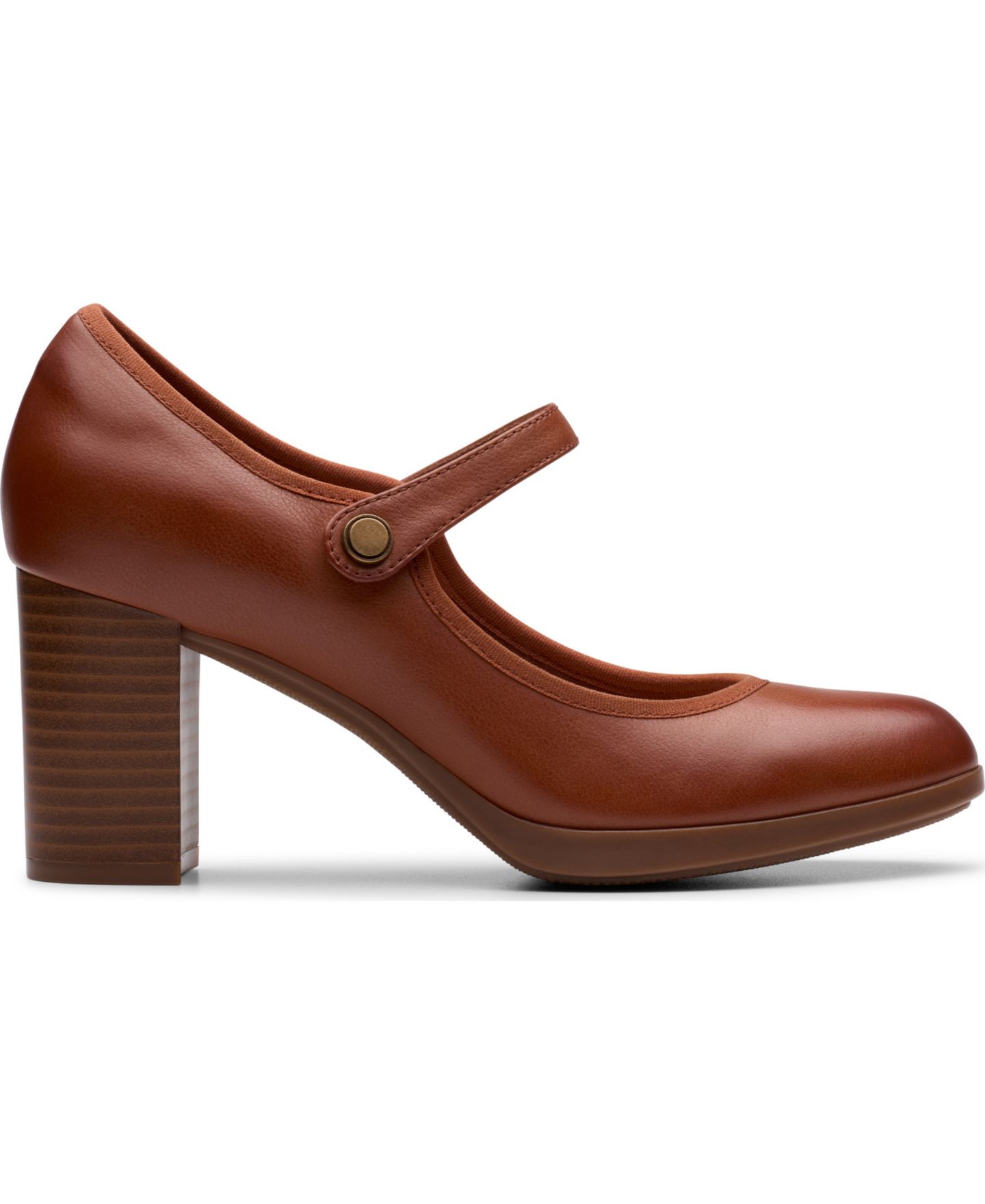 Женские туфли Clarks Bayla Lily Riptape Dress Pumps, цвет: Рыжевато-коричневый кожаный — фото 2