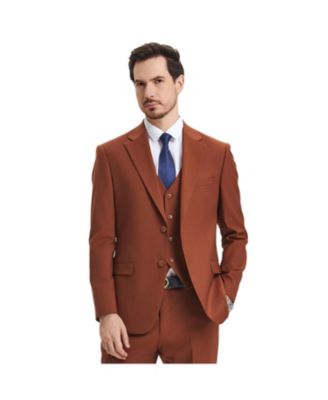Men's Hybrid-Fit 3pc Notch Lapel Suit Set, Jacket Vest and Pants