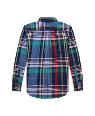 Big Boys Plaid Oxford Shirt