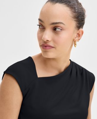 Petite Asymmetric Draped Top, Exclusively at Macy's