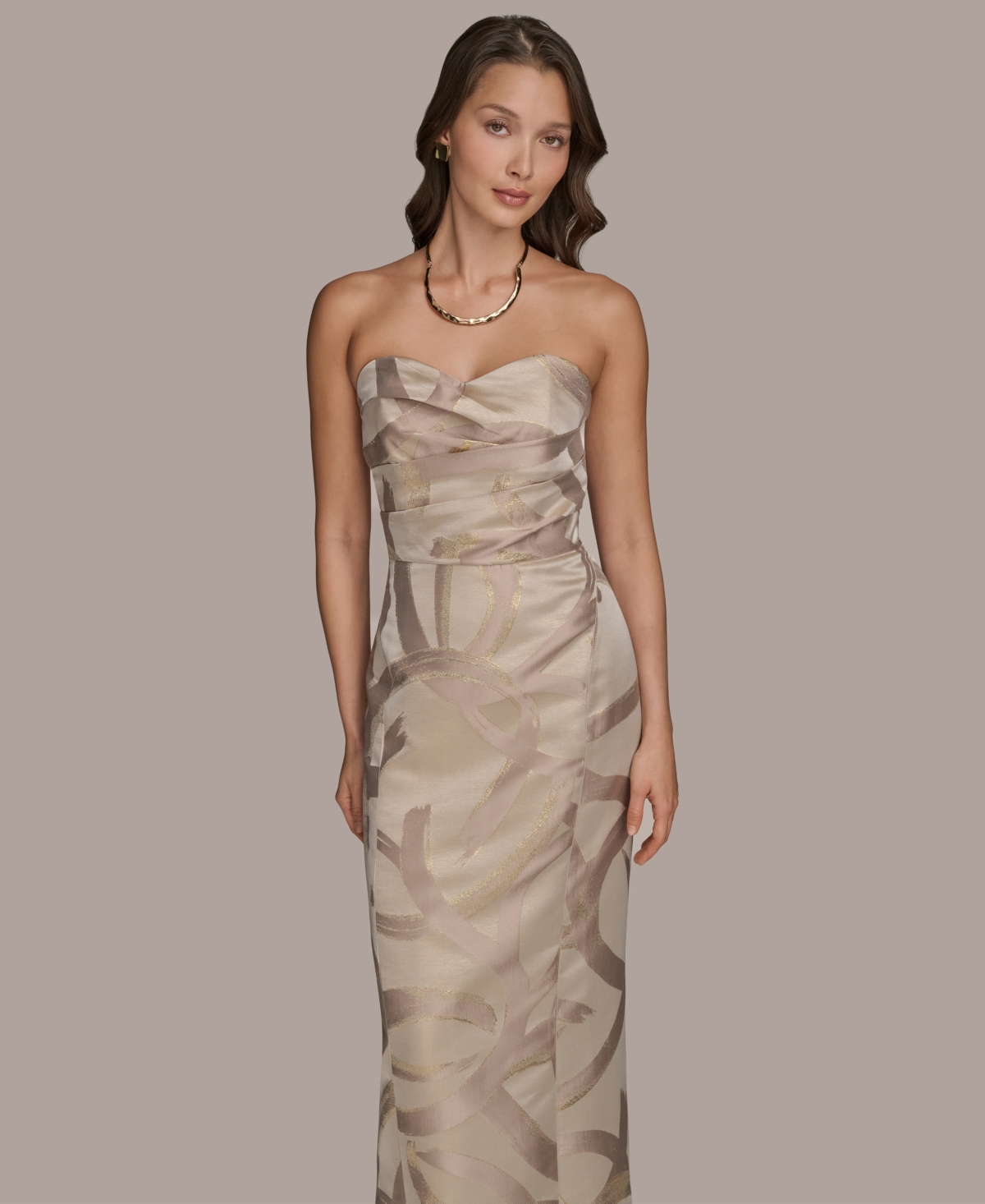 Donna Karan Women's Sweetheart Jacquard Gown In Multi