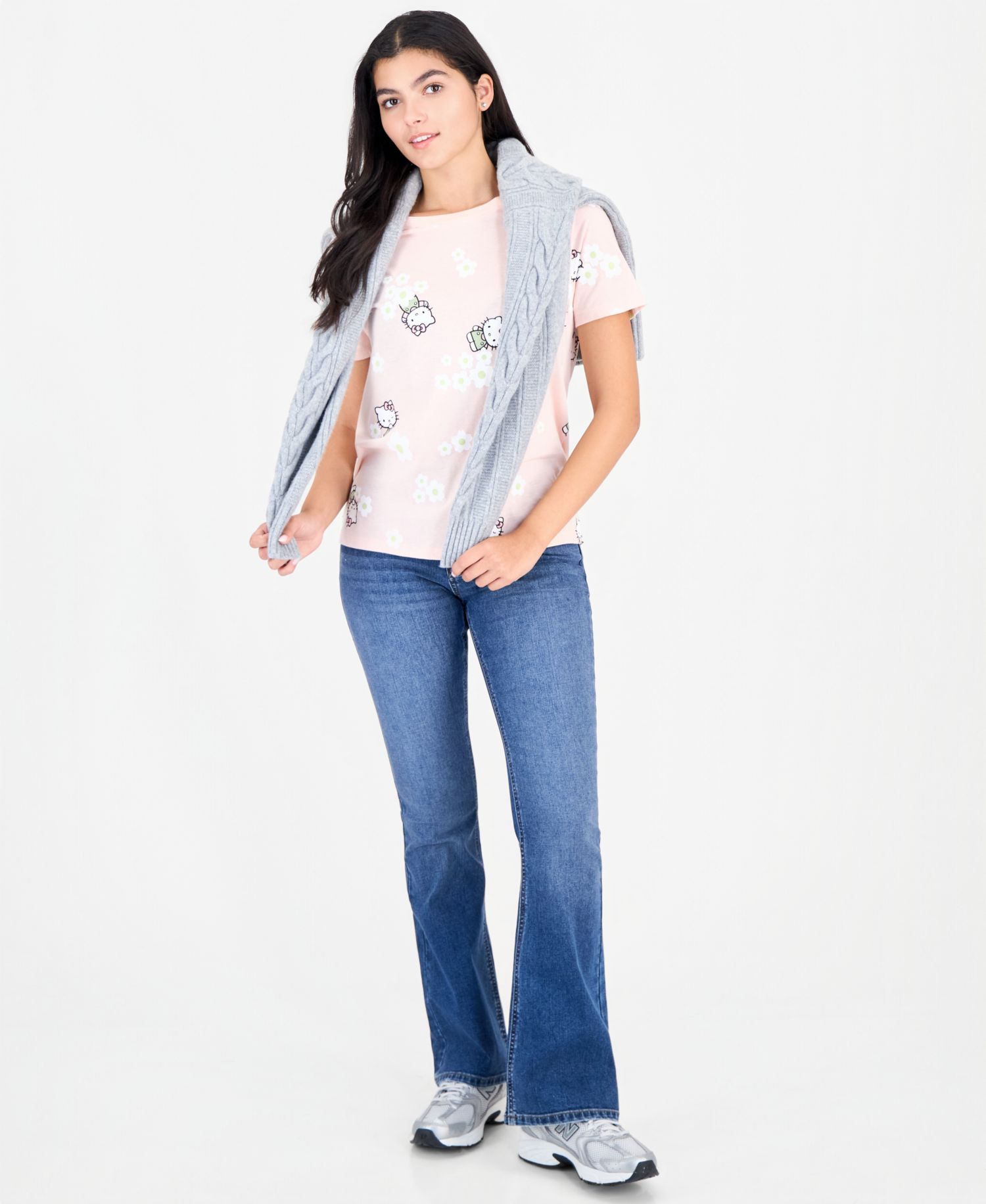 Juniors' Hello Kitty Crewneck T-Shirt