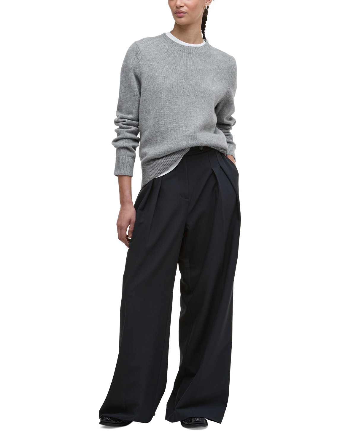 Barbour Woodhouse Wool & Cashmere Crewneck Sweater In Gray