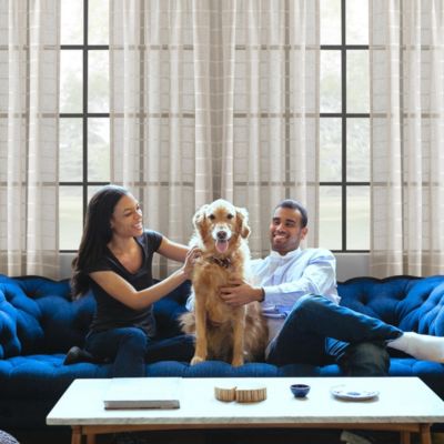 Waffle Weave Anti-Dust Cotton Blend Semi-Sheer Curtain Panel