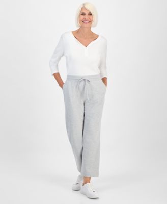 Style & Co - Petite Drawstring-Waist Cropped Sweatpants